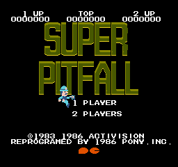 Super Pitfall (Japan) Title Screen